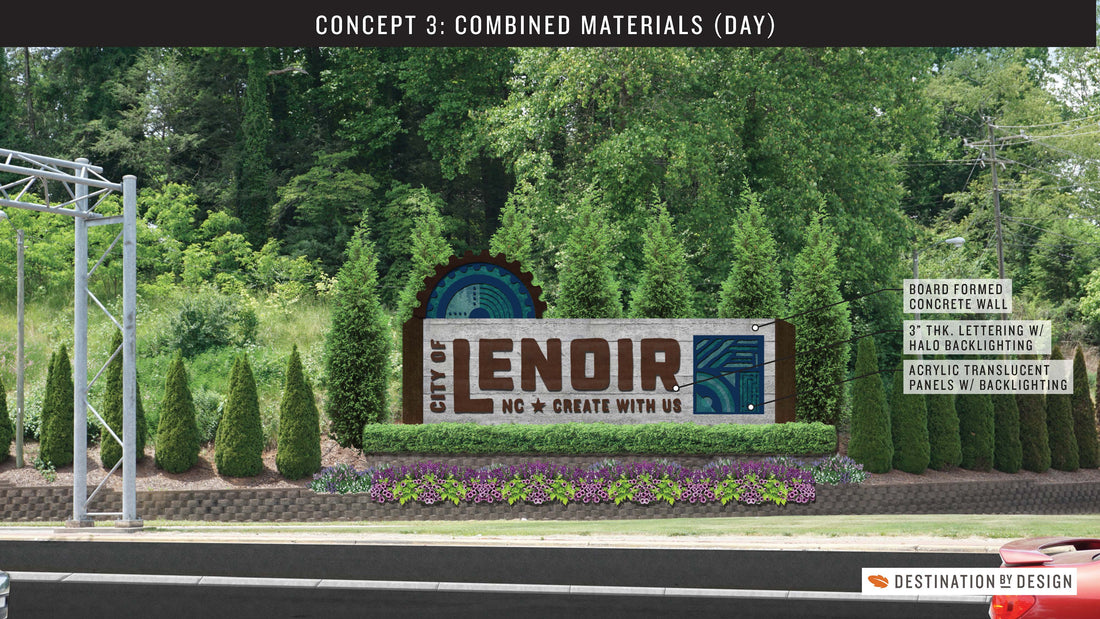 First look: Lenoir's gateway sign and vehicular way finding